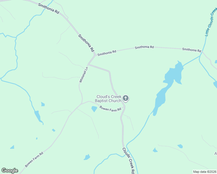 map of restaurants, bars, coffee shops, grocery stores, and more near 315 Clouds' Creek Road in Crawford