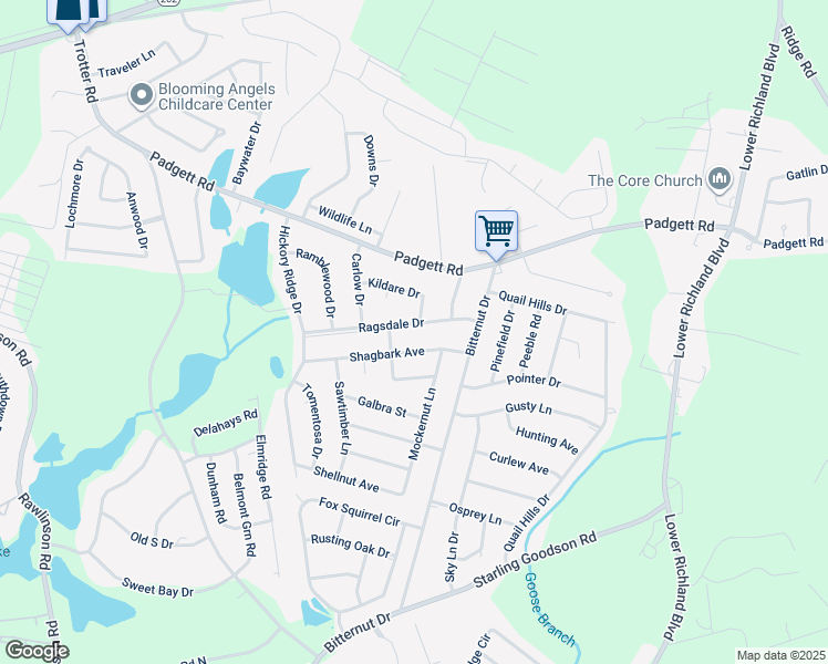 map of restaurants, bars, coffee shops, grocery stores, and more near 213 Shagbark Avenue in Columbia
