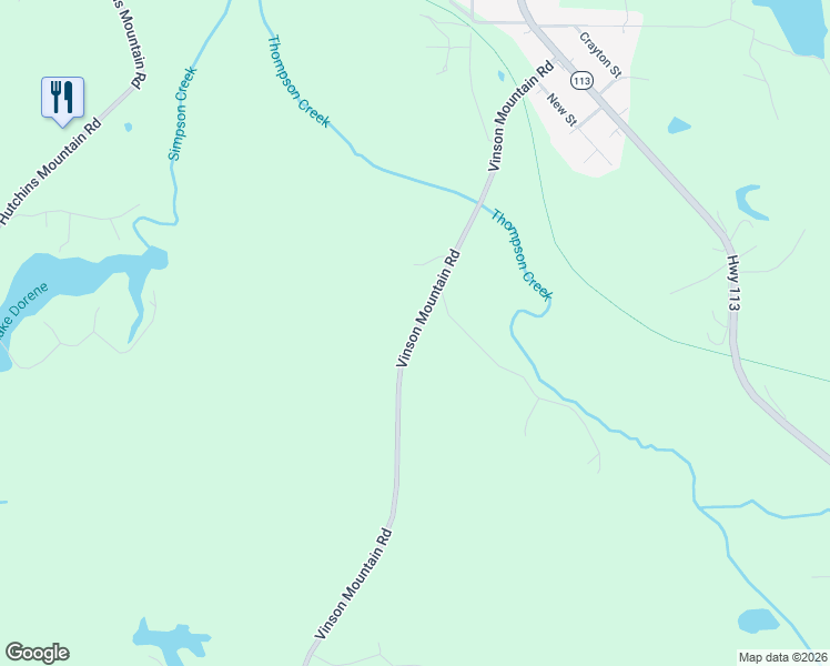 map of restaurants, bars, coffee shops, grocery stores, and more near 364 Vinson Mountain Road in Rockmart