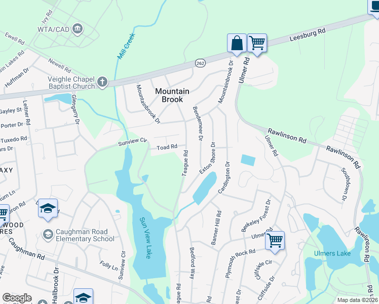 map of restaurants, bars, coffee shops, grocery stores, and more near 7312 Teague Road in Columbia