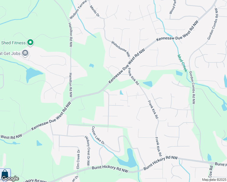 map of restaurants, bars, coffee shops, grocery stores, and more near 980 Hickory View Court Northwest in Marietta