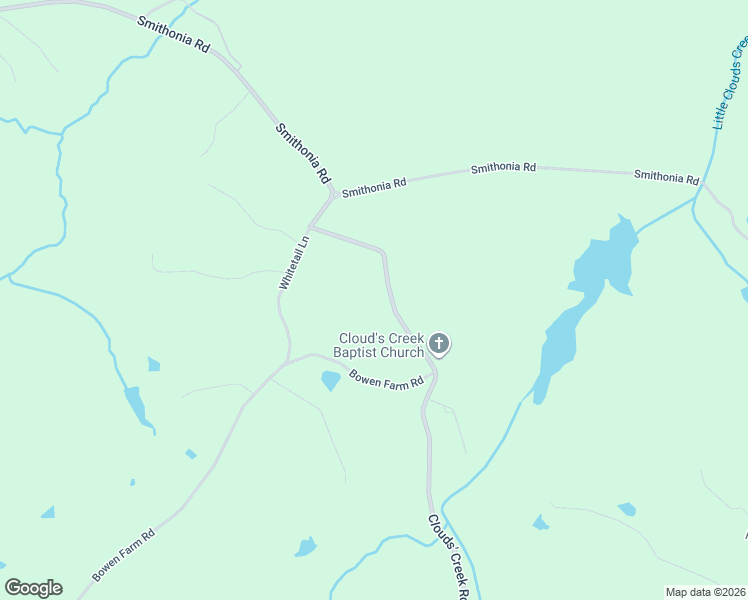 map of restaurants, bars, coffee shops, grocery stores, and more near 315 Clouds' Creek Road in Crawford