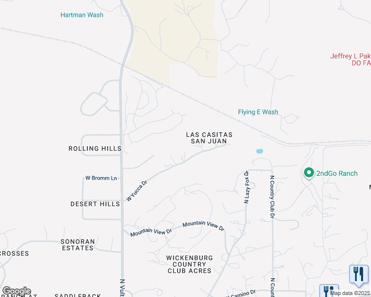 map of restaurants, bars, coffee shops, grocery stores, and more near 1690 West Yucca Drive in Wickenburg