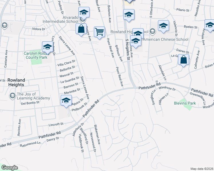 map of restaurants, bars, coffee shops, grocery stores, and more near 2448 Desire Avenue in Rowland Heights