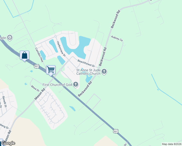 map of restaurants, bars, coffee shops, grocery stores, and more near 1860 Hatteras Way in Sumter