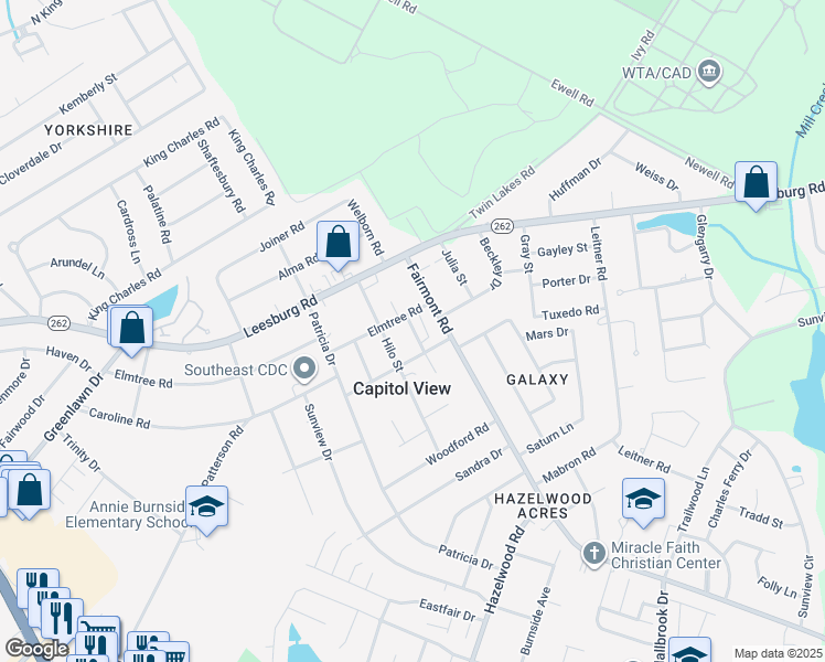 map of restaurants, bars, coffee shops, grocery stores, and more near 42 Tama Road in Columbia