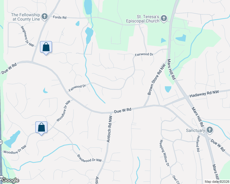 map of restaurants, bars, coffee shops, grocery stores, and more near 5704 Fairwood Drive Northwest in Acworth