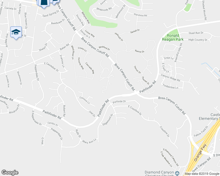 map of restaurants, bars, coffee shops, grocery stores, and more near 2441 Noble Canyon Way in Walnut