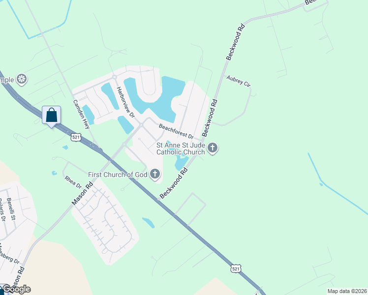 map of restaurants, bars, coffee shops, grocery stores, and more near 2370 Beach Forest Drive in Sumter