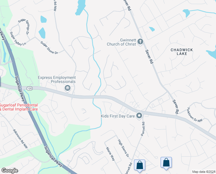 map of restaurants, bars, coffee shops, grocery stores, and more near 1637 Hampton Woods Way Northwest in Lawrenceville