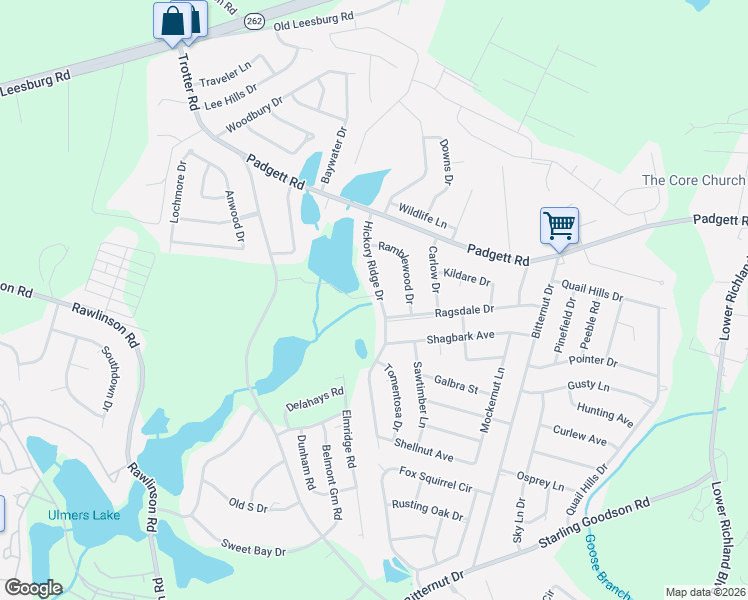 map of restaurants, bars, coffee shops, grocery stores, and more near 301 Hickory Ridge Drive in Columbia