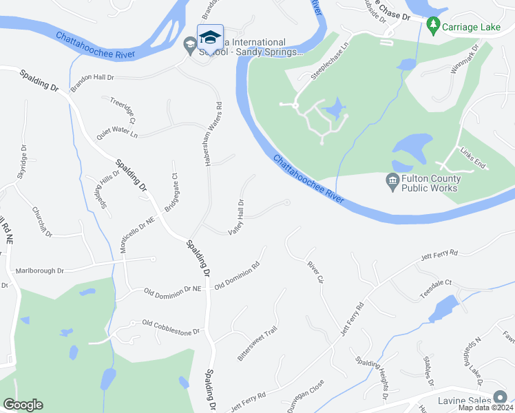 map of restaurants, bars, coffee shops, grocery stores, and more near 720 River Gate Drive in Atlanta