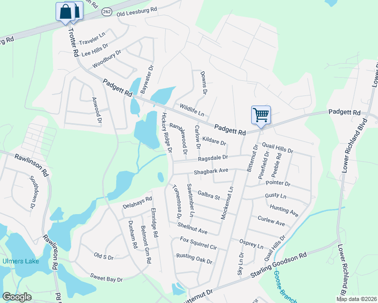 map of restaurants, bars, coffee shops, grocery stores, and more near 209 Ramblewood Drive in Columbia
