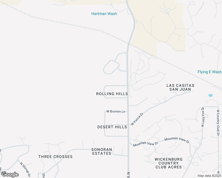 map of restaurants, bars, coffee shops, grocery stores, and more near 2075 West Broken Arrow Drive in Wickenburg