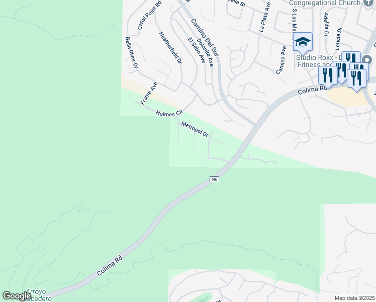 map of restaurants, bars, coffee shops, grocery stores, and more near 4240 Hermitage Drive in Hacienda Heights
