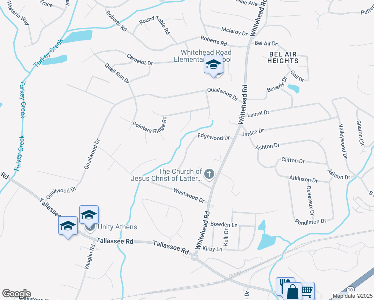map of restaurants, bars, coffee shops, grocery stores, and more near 332 Edgewood Drive in Athens