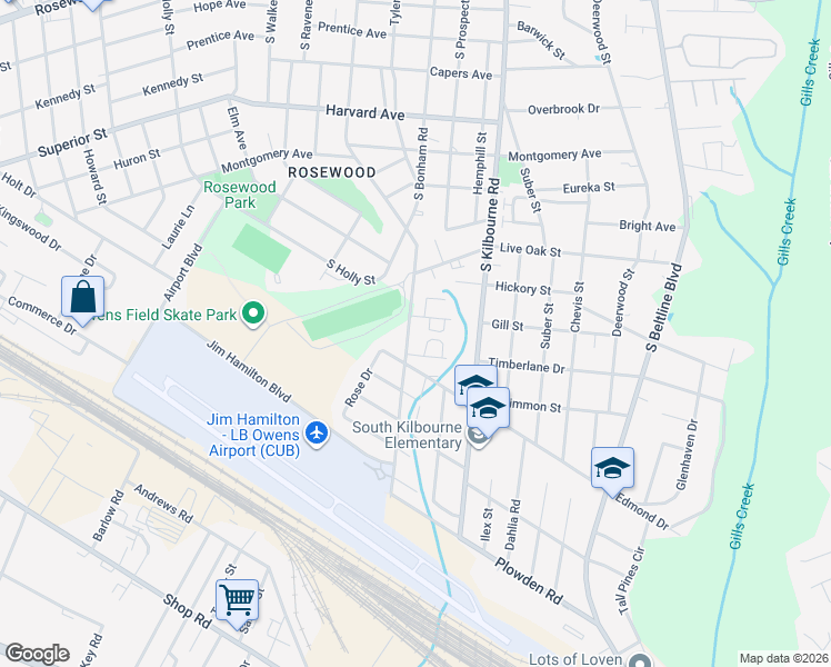 map of restaurants, bars, coffee shops, grocery stores, and more near 1108 South Ott Road in Columbia