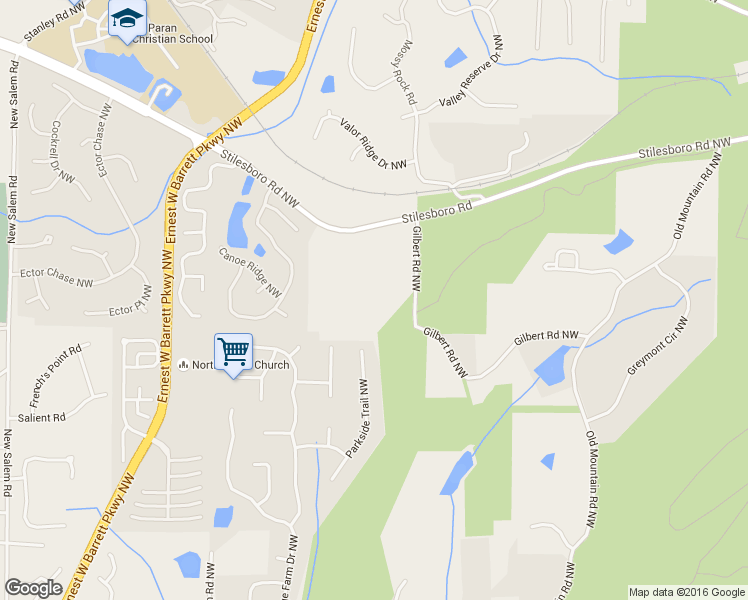 map of restaurants, bars, coffee shops, grocery stores, and more near 1651 Gilbert Road Northwest in Kennesaw