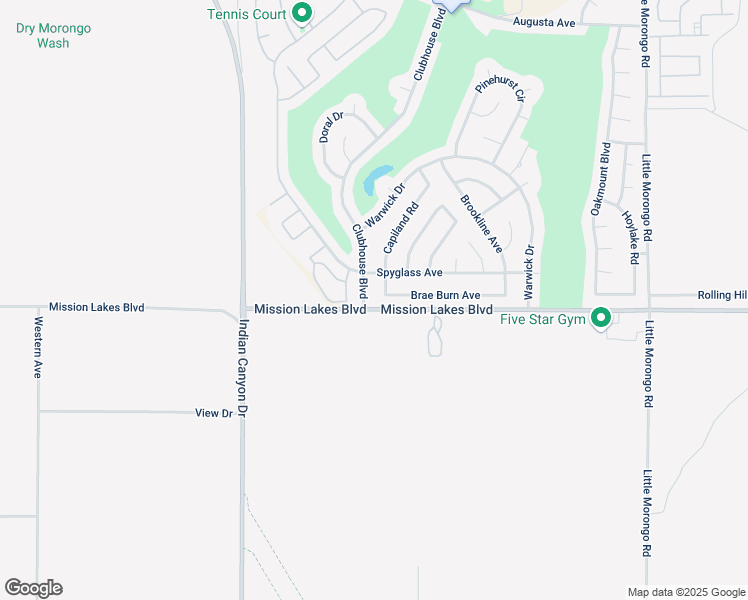 map of restaurants, bars, coffee shops, grocery stores, and more near 9941 Capiland Road in Desert Hot Springs