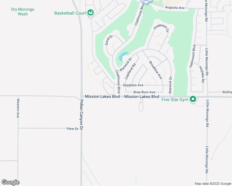 map of restaurants, bars, coffee shops, grocery stores, and more near 9941 Capiland Road in Desert Hot Springs