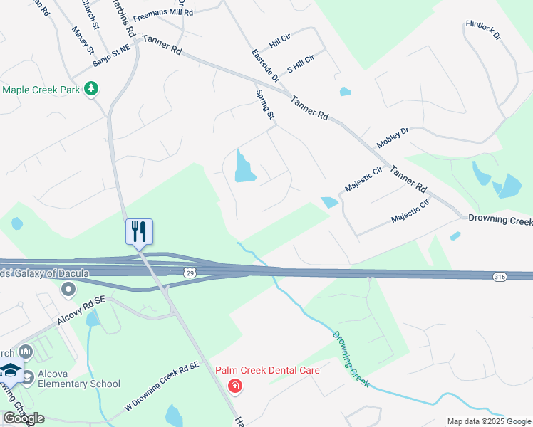 map of restaurants, bars, coffee shops, grocery stores, and more near in Dacula