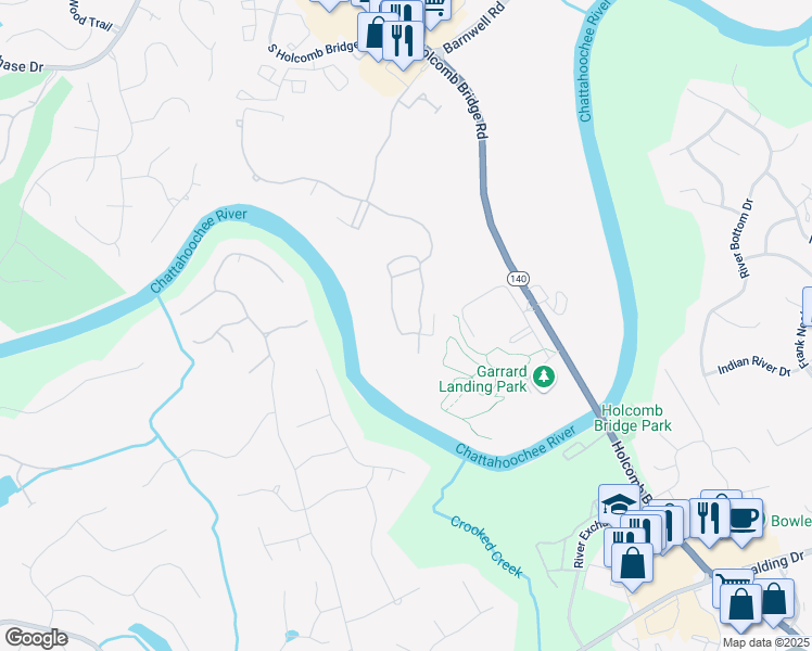 map of restaurants, bars, coffee shops, grocery stores, and more near 8109 Lawnview Drive in Alpharetta
