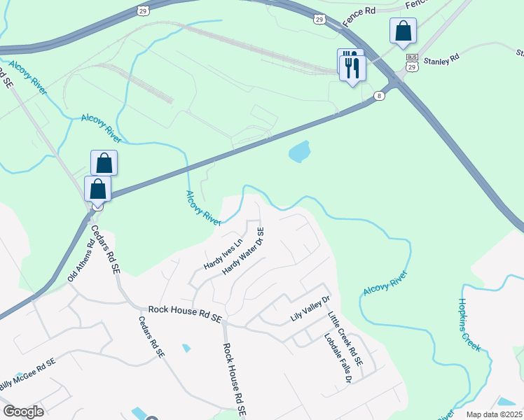 map of restaurants, bars, coffee shops, grocery stores, and more near 2169 Charcoal Ives Road in Lawrenceville