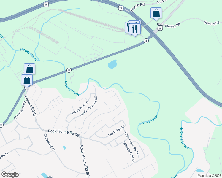 map of restaurants, bars, coffee shops, grocery stores, and more near 2069 Charcoal Ives Road in Lawrenceville