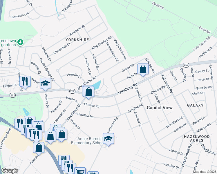 map of restaurants, bars, coffee shops, grocery stores, and more near 233 Village Walk in Columbia