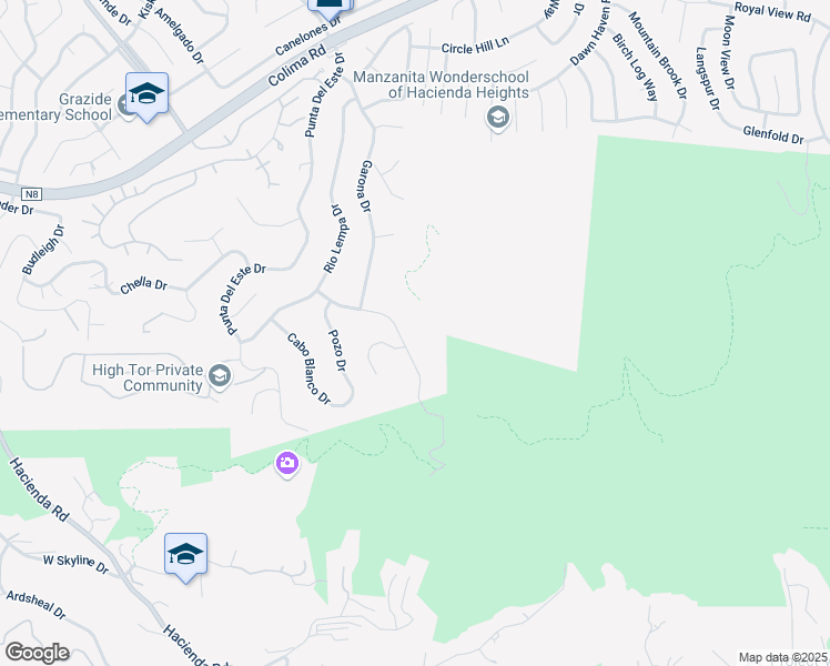 map of restaurants, bars, coffee shops, grocery stores, and more near 3160 Gotera Drive in Hacienda Heights