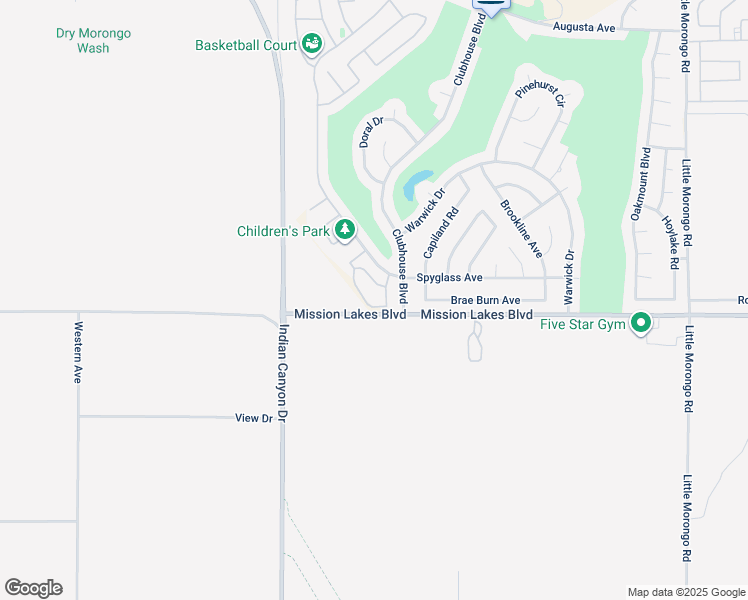 map of restaurants, bars, coffee shops, grocery stores, and more near 64275 Spyglass Avenue in Desert Hot Springs