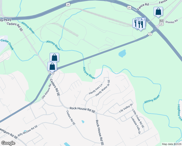 map of restaurants, bars, coffee shops, grocery stores, and more near 1385 Winder Hwy in Dacula