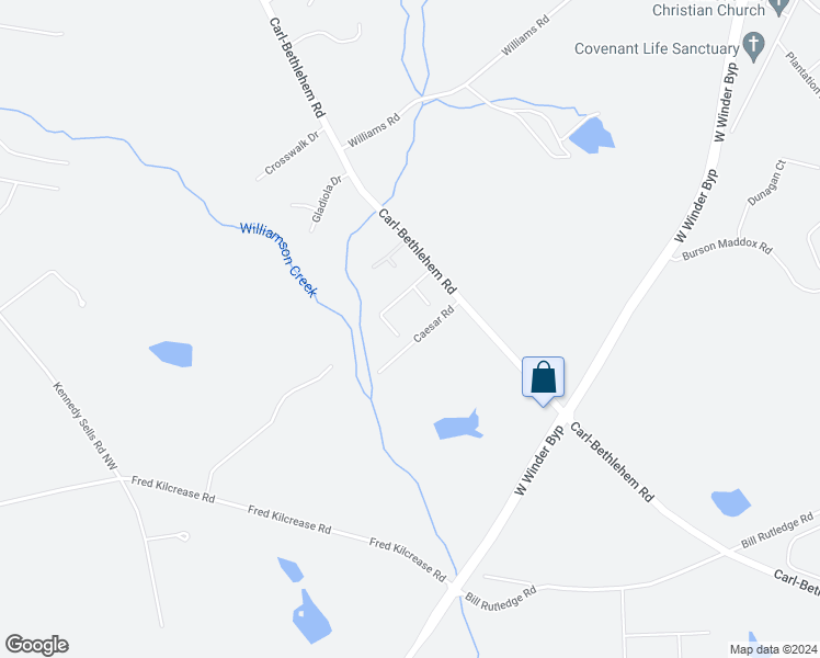 map of restaurants, bars, coffee shops, grocery stores, and more near 324 Chimney Trace Drive in Winder