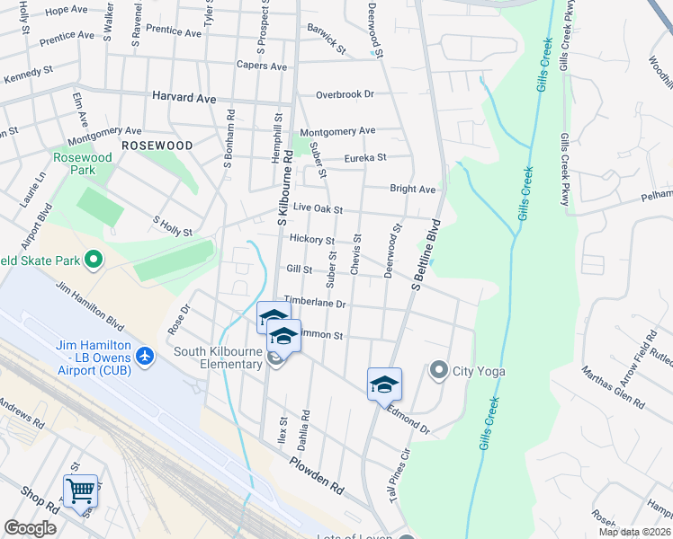 map of restaurants, bars, coffee shops, grocery stores, and more near 1030 Suber Street in Columbia
