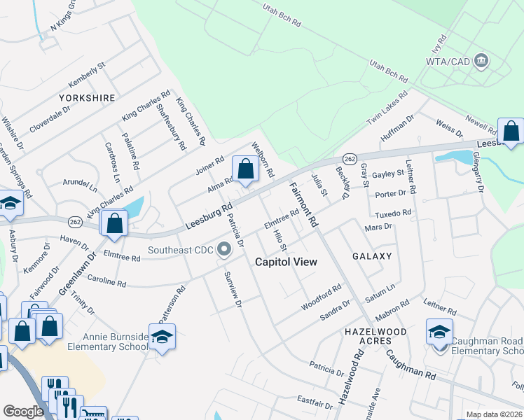 map of restaurants, bars, coffee shops, grocery stores, and more near 7019 Hilo Street in Columbia