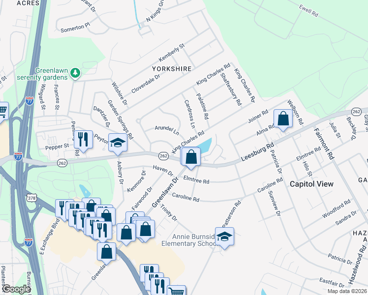 map of restaurants, bars, coffee shops, grocery stores, and more near 109 Village Walk in Columbia