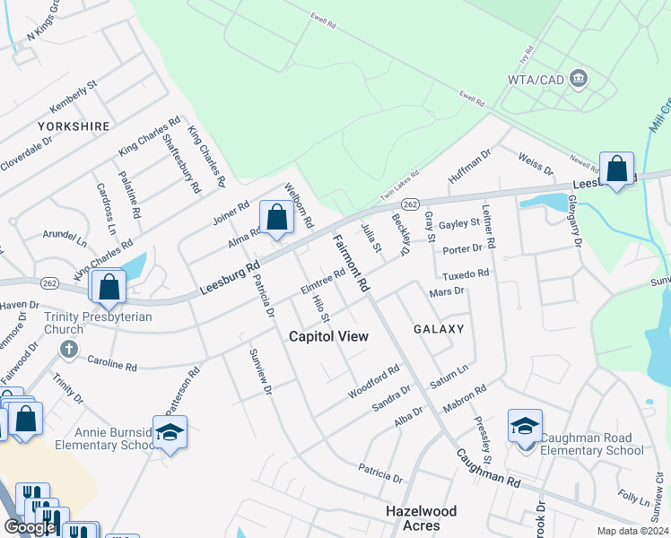 map of restaurants, bars, coffee shops, grocery stores, and more near 42 Tama Road in Columbia