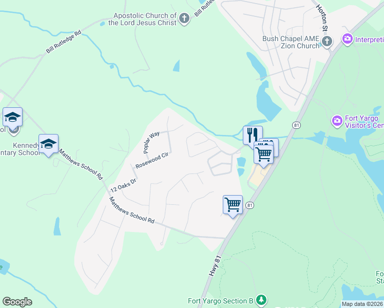 map of restaurants, bars, coffee shops, grocery stores, and more near 347 Turtle Creek Drive in Winder