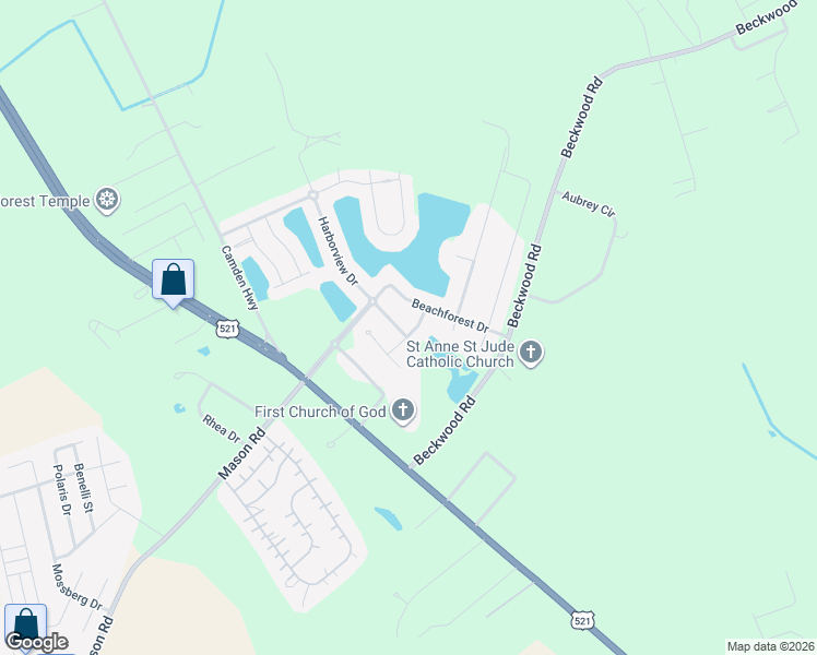 map of restaurants, bars, coffee shops, grocery stores, and more near 1905 Harborview Drive in Sumter