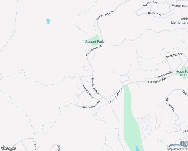 map of restaurants, bars, coffee shops, grocery stores, and more near 1453 Rancho Hills Drive in Chino Hills