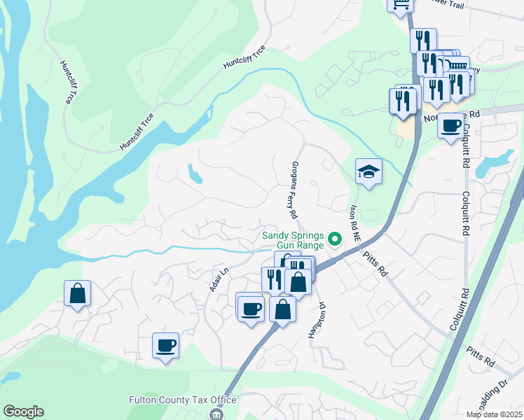 map of restaurants, bars, coffee shops, grocery stores, and more near 215 Wing Mill Road in Atlanta