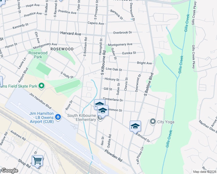 map of restaurants, bars, coffee shops, grocery stores, and more near 1104 Hancock Street in Columbia