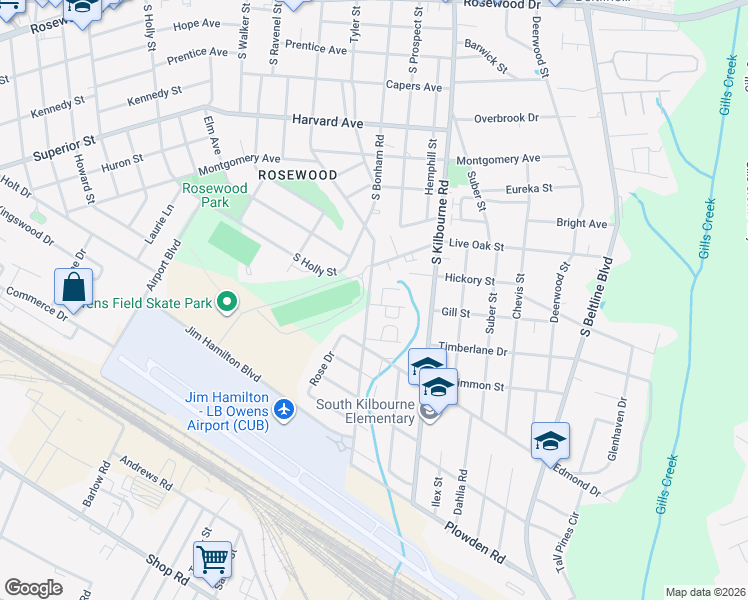 map of restaurants, bars, coffee shops, grocery stores, and more near 1108 South Ott Road in Columbia