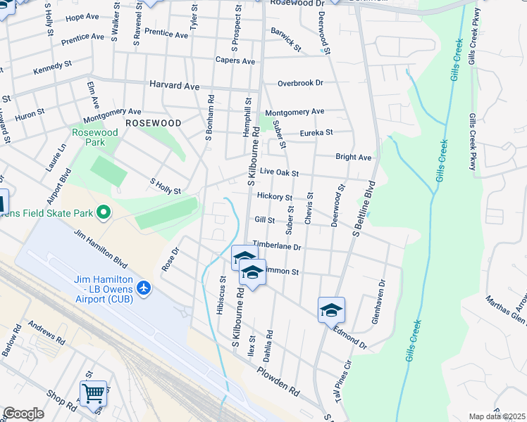 map of restaurants, bars, coffee shops, grocery stores, and more near 1019 Hancock Street in Columbia