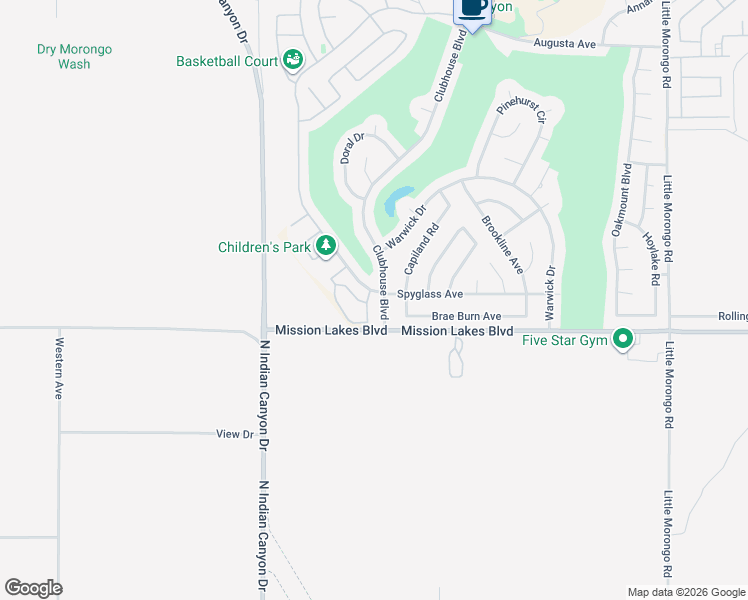 map of restaurants, bars, coffee shops, grocery stores, and more near 9941 Capiland Road in Desert Hot Springs