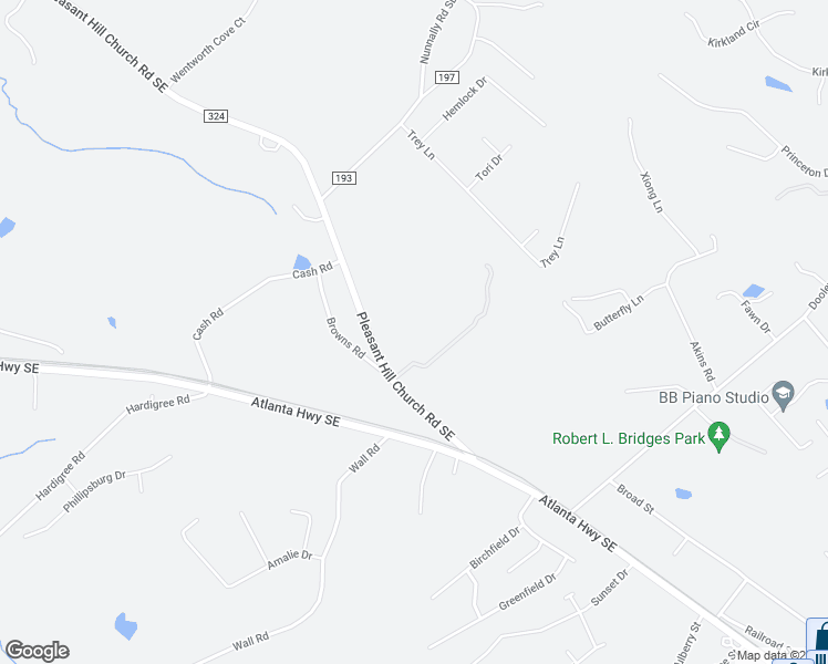 map of restaurants, bars, coffee shops, grocery stores, and more near 354 Pleasant Hill Church Road Southeast in Winder
