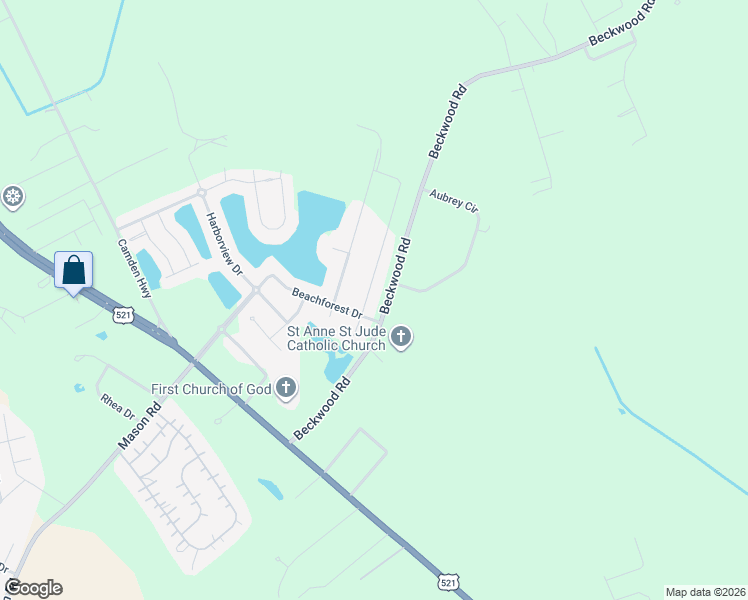 map of restaurants, bars, coffee shops, grocery stores, and more near 1925 Hatteras Way in Sumter