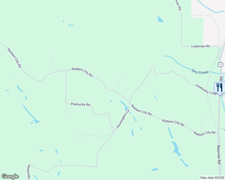 map of restaurants, bars, coffee shops, grocery stores, and more near 947 Radiant City Road in Nauvoo