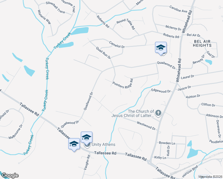 map of restaurants, bars, coffee shops, grocery stores, and more near 195 Covey Lane in Athens