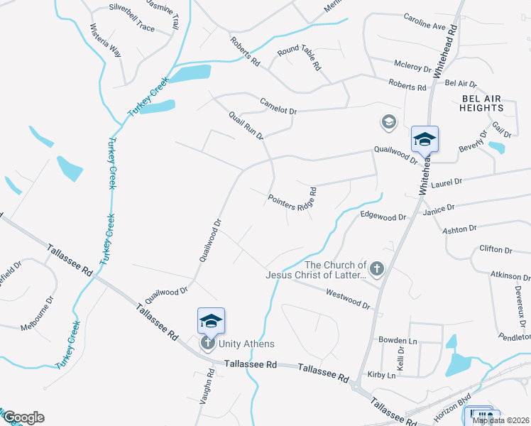 map of restaurants, bars, coffee shops, grocery stores, and more near 195 Covey Lane in Athens